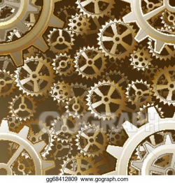 Vector Art - Steampunk gears background. Clipart Drawing ...