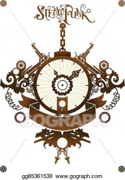 Vector Clipart - Steampunk clock ribbon. Vector Illustration ...