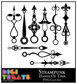 Steampunk Hands Of Time Silhouette, 9 High Quality 300dpi ...