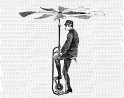 Man Flying Machine Victorian Technology Invention Antique ...