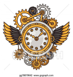 Vector Stock - Steampunk clock collage of metal gears in ...