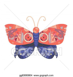 Vector Stock - Steampunk butterfly tattoo. Stock Clip Art ...