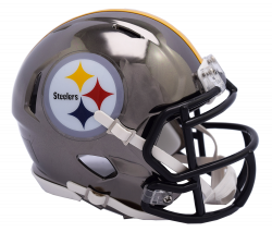 Pittsburgh Steelers CHROME Riddell Speed Mini Football Helmet ...