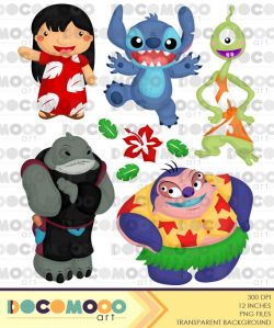 Beach Hawaii Clipart, Alien Clip Art, Ohana Png, lilo and stitch Clipart,  Flower Clipart, Family Clipart, Uniform Clipart