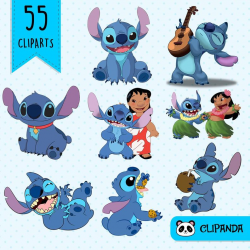 Lilo and Stitch, Clipart, PNG, Transparent Background, Printable, Instant  Download