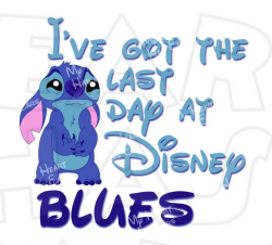 Stitch Las day at Disney blues INSTANT DOWNLOAD digital clip ...
