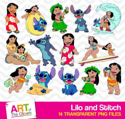 Lilo and Stitch Clipart, High Resolution Images, Lilo and Stitch Birthday  Party, Disney PNG Files, Disney Printables, art-015