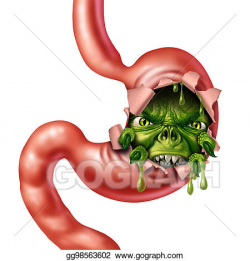 Drawing - Upset stomach. Clipart Drawing gg98563602 - GoGraph