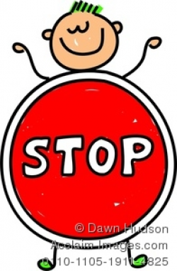 A Happy Little Boy Dressed Up As A Stop Sign Clipart Image
