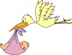 Stork & Baby Clipart - Free Graphics of Storks Delivering Babies