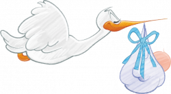 Clipart - Stork Carrying Baby Boy