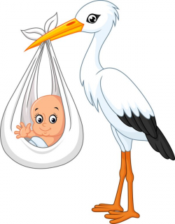 Cartoon stork with cute baby vectors 02 | Templates | Baby ...