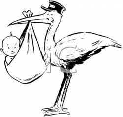 New Baby Clipart - Retro Stork with Baby | crafts | New baby ...