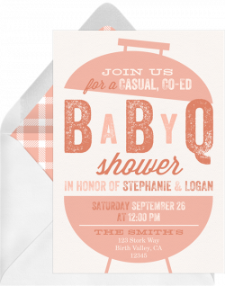 Baby Q Grill Invitations in Pink | Greenvelope.com