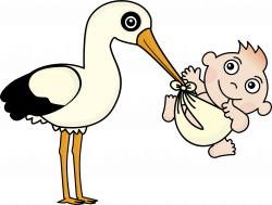 Clipart - Stork and Baby (#2)