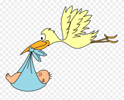 New Baby Girl Clipart - Baby Cartoon Stork - Png Download ...