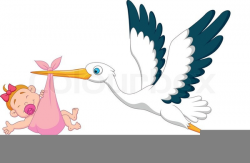 Free Stork With Baby Girl Clipart | Free Images at Clker.com ...