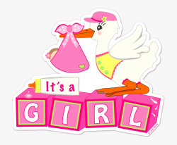 Stork Clipart It's A Girl - Its A Girl Baby Announcement ...