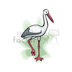 Stork standing on one foot clipart. Royalty-free clipart # 130656