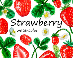 Digital Watercolor Strawberry Clipart, printable Digital Scrapbooking, Food  Clip art, Digital PNG, Instant Download, DIY watercolor