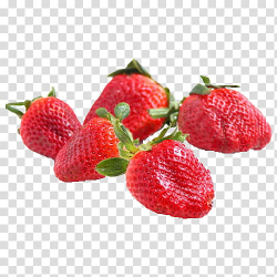 Food, five strawberries transparent background PNG clipart ...