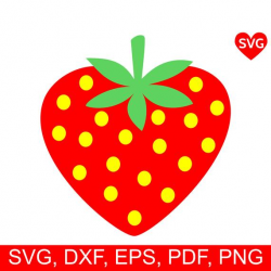 Heart Strawberry SVG File, Love Strawberry Clipart, Strawberries  Printables, Summer SVG files for Silhouette, Fruits SVG files for Cricut