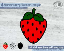 Strawberry SVG, Strawberry Cut File, Strawberry Clipart, Strawberry PDF,  Strawberry Download, Digital Download, Instant Download