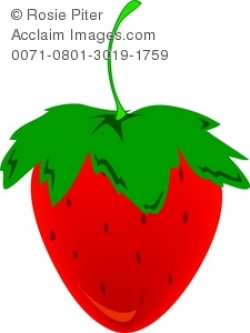 Clipart Illustration of a Juicy, Ripe Strawberry With It's Cap