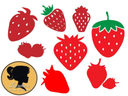 Strawberry SVG, dxf, clipart, SVG files for Silhouette Cameo or Circuit,  Strawberry svg, dxf eps