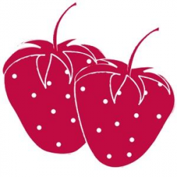 Strawberry Seeds Clipart Image - Red strawberries dotted ...