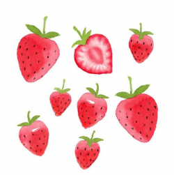 Watercolor Strawberries Clipart Set, Fruit, Food, Summer, Ripe, Juicy,  Illustration