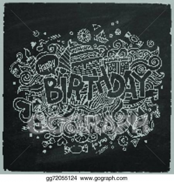 Vector Art - Birthday chalkboard background. Clipart Drawing ...