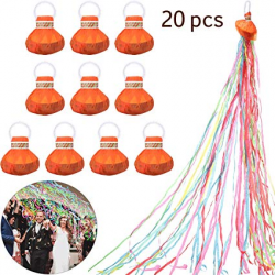 20 Pieces Streamers Popper Throw Streamers Party Streamers Spider Silk  Confetti Magic Hand Held Throwing Streamer for Birthday Wedding Graduation  ...