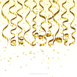 Gold Streamer and Confetti Birthday Party Background ...