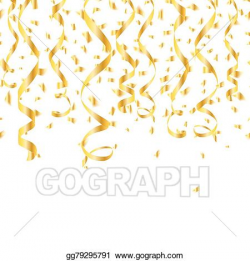 Vector Illustration - Party golden confetti streamers. EPS ...