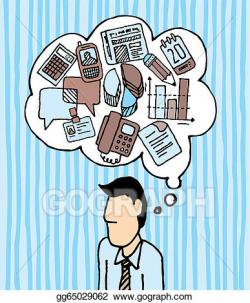 Vector Art - Workaholic busy businessman / stress work icons ...