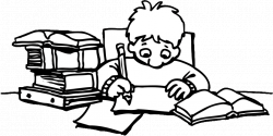 28+ Collection of Child Studying Clipart Black And White | High ...