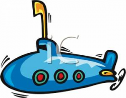 A Blue Submarine - Royalty Free Clipart Picture