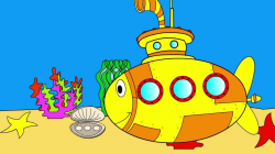Educative cartoon for kids about submarine