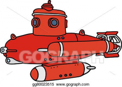 EPS Vector - Red small submarine. Stock Clipart Illustration ...