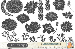 Succulent Silhouette Clip Art ~ Illustrations ~ Creative Market