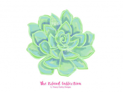 Succulent Clip Art, watercolor succulent clipart, cactus clipart, preppy  prints, invitation art, watercolor clipart, tropical