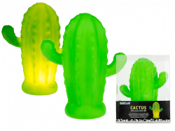 Green coloured plastic cactus with warm white LED - Out of the blue KG