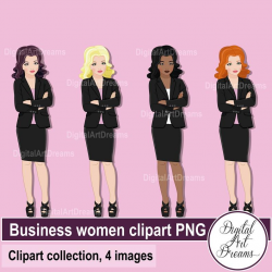 Business woman clipart, Business outfit, Business style, Black suit,  Character graphics, Women Illustrations, African American girl, Work