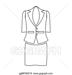 Drawing - Ladies suit for business women icon, outline style ...