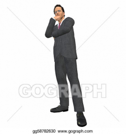 Drawing - Man of 3d character in suit not sure. Clipart ...