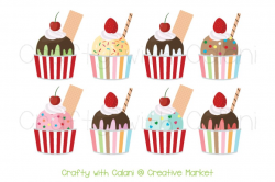 Ice Cream Sundae Clipart ~ Illustrations ~ Creative Market