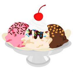 ICE CREAM SUNDAE Clipart - Banana Split Sundaes, ice cream dessert clip art  images