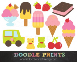Ice Cream Clipart - Clip Art Printable - Digital Scrapbook ...