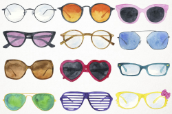 Watercolor Sunglasses Clipart, Glasses Clipart, Glasses Clip ...